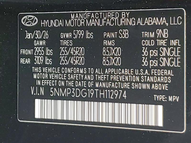 Продажа на аукционе авто 2026 Hyundai Santa Fe, vin: 5NMP3DG19TH112974, номер лота: 52392696