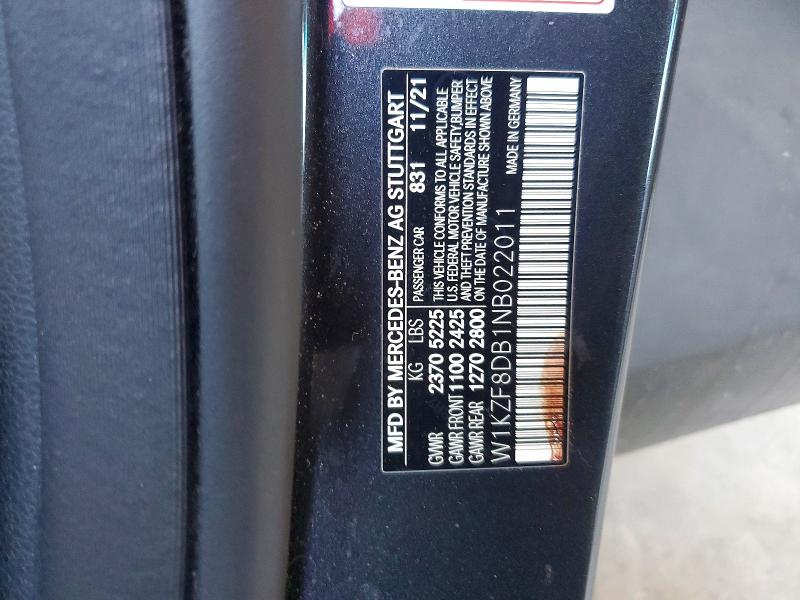 55610236 :رقم المزاد ، W1KZF8DB1NB022011 vin ، 2022 Mercedes-benz E مزاد بيع