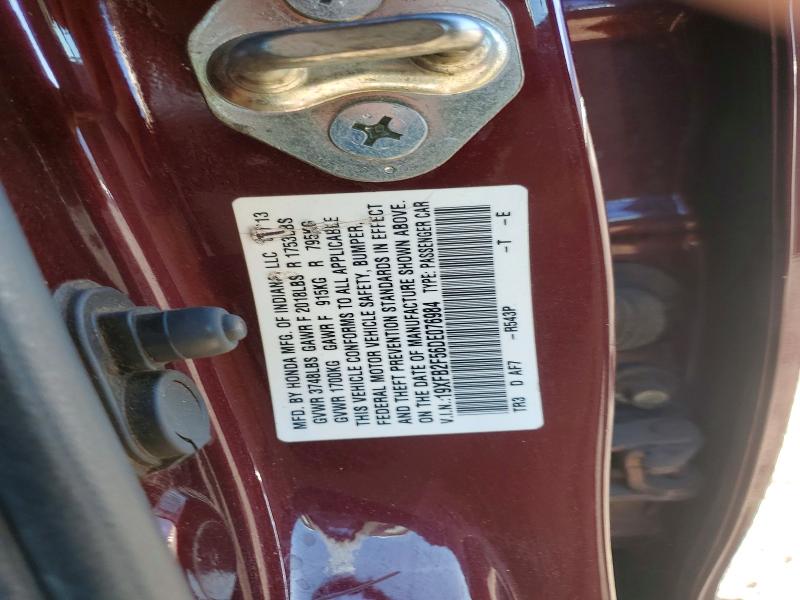 51704666 :رقم المزاد ، 19XFB2F56DE076984 vin ، 2013 Honda Civic مزاد بيع