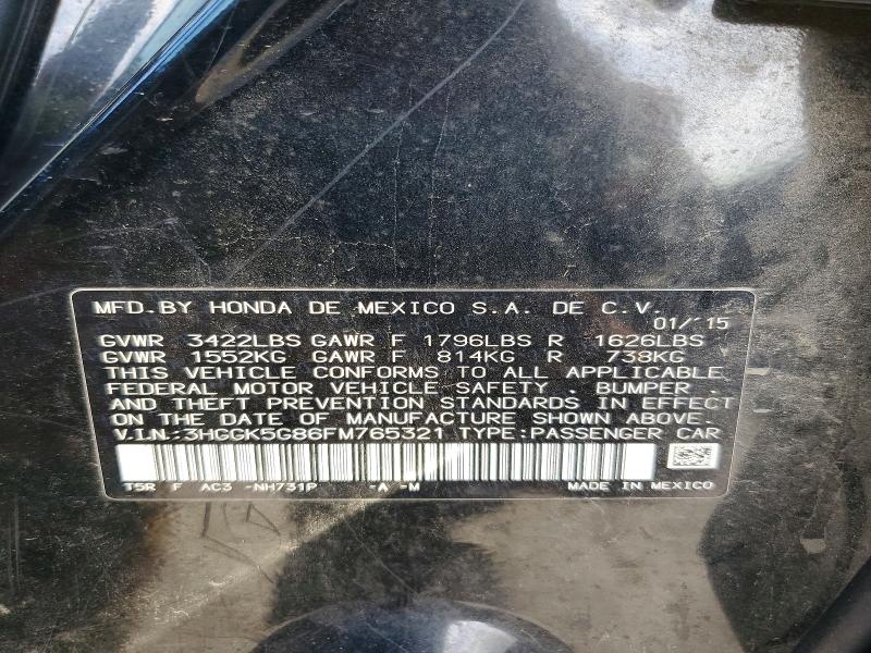 Aukcja sprzedaży 2015 Honda Fit, vin: 3HGGK5G86FM765321, numer aukcji: 52818076