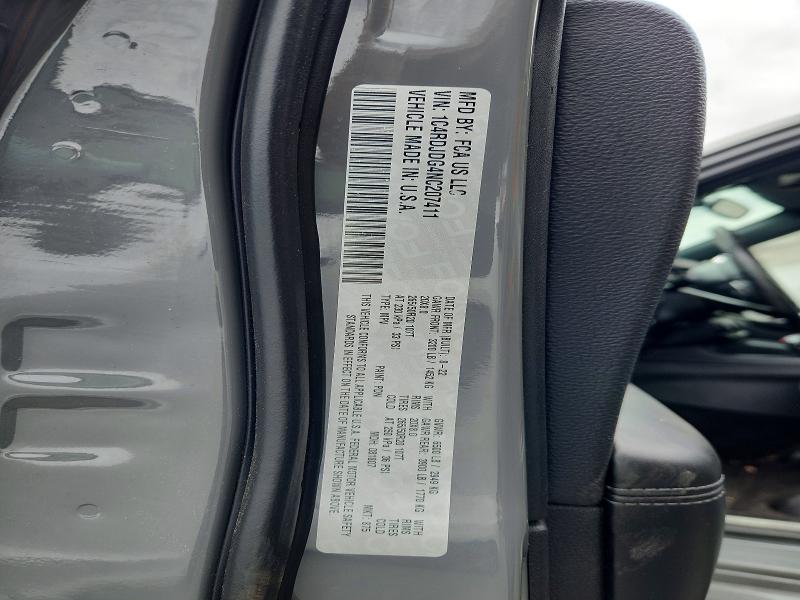 2022 Dodge Durango მანქანა იყიდება აუქციონზე, vin: 1C4RDJDG4NC207411, აუქციონის ნომერი: 54797956