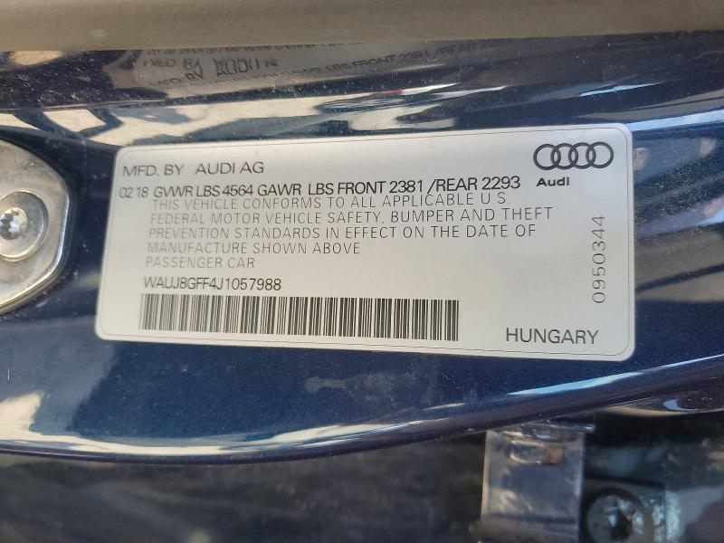 Продажа на аукционе авто 2018 Audi A3, vin: WAUJ8GFF4J1057988, номер лота: 51770696