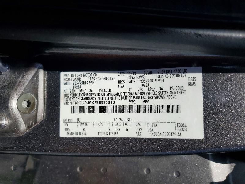 52672656 :رقم المزاد ، 1FMCU0J9XEUB93610 vin ، 2014 Ford Escape مزاد بيع