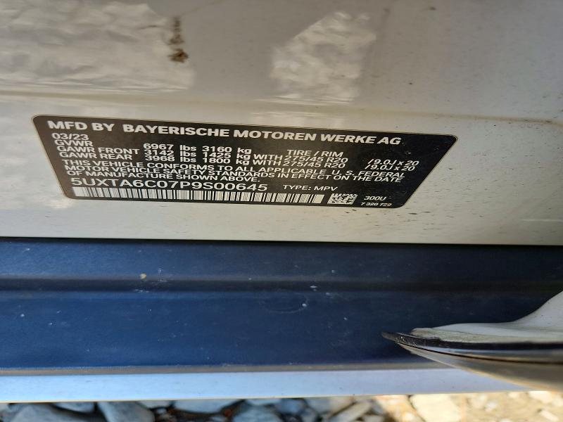 Aukcja sprzedaży 2023 Bmw X5, vin: 5UXTA6C07P9S00645, numer aukcji: 52129376