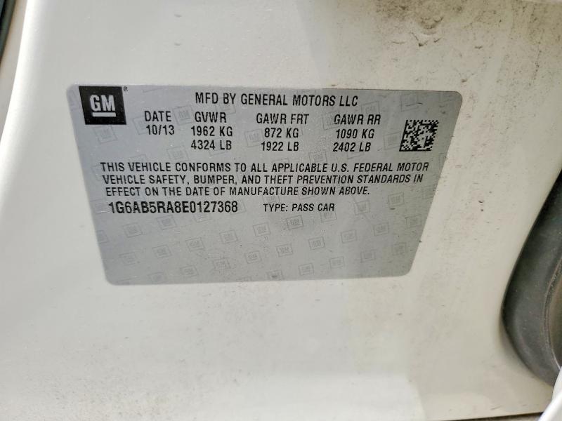 Aukcja sprzedaży 2014 Cadillac Ats, vin: 1G6AB5RA8E0127368, numer aukcji: 53450276