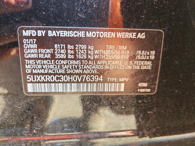 51325396 :رقم المزاد ، 5UXKR0C30H0V76394 vin ، 2017 Bmw X5 مزاد بيع