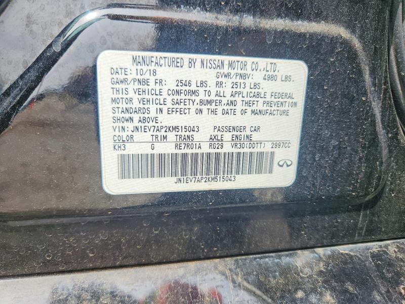 Продаж на аукціоні авто 2019 Infiniti Q50, vin: JN1EV7AP2KM515043, номер лоту: 55179166