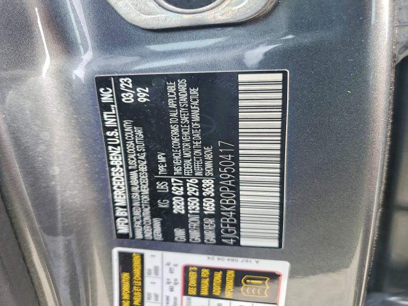 2023 Mercedes-benz Gle მანქანა იყიდება აუქციონზე, vin: 4JGFB4KB0PA950417, აუქციონის ნომერი: 54791026