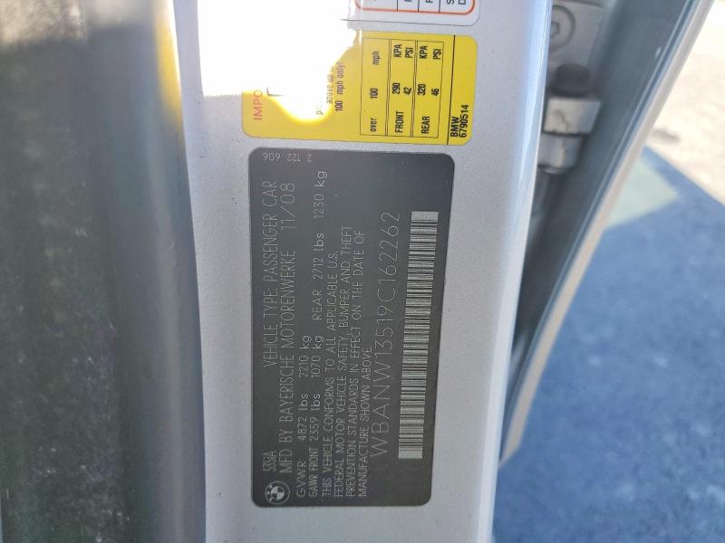 54536716 :رقم المزاد ، WBANW13519C162262 vin ، 2009 Bmw 535 مزاد بيع
