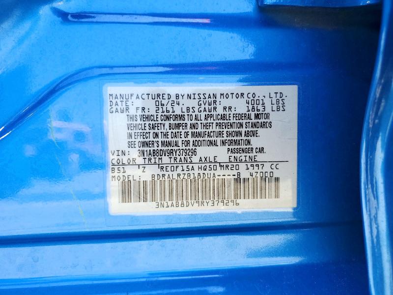 Продаж на аукціоні авто 2024 Nissan Sentra, vin: 3N1AB8DV9RY379296, номер лоту: 53423206