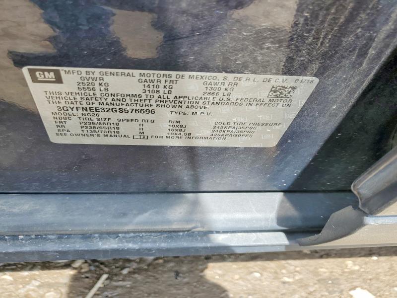 54860506 :رقم المزاد ، 3GYFNEE32GS576696 vin ، 2016 Cadillac Srx مزاد بيع
