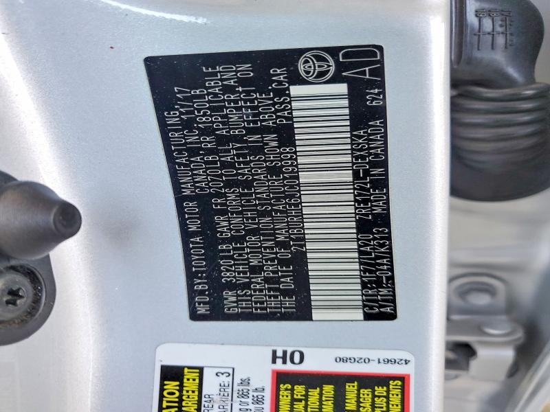 52416156 :رقم المزاد ، 2T1BURHE6JC019998 vin ، 2018 Toyota Corolla مزاد بيع