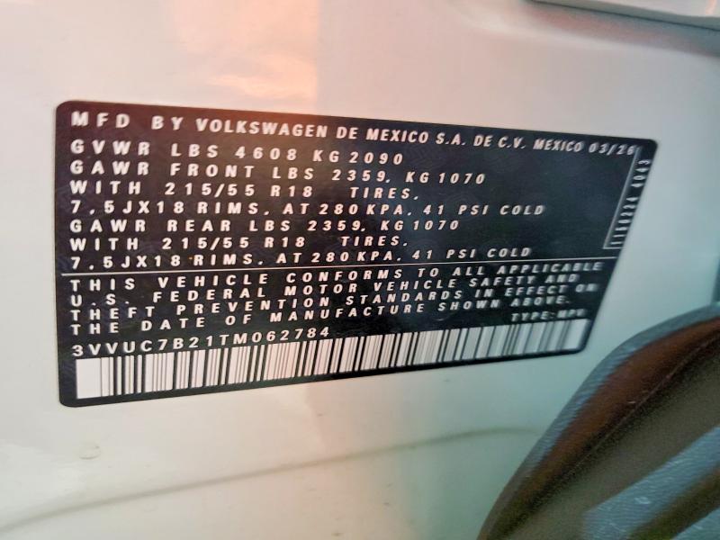 Продажа на аукционе авто 2026 Volkswagen Taos, vin: 3VVUC7B21TM062784, номер лота: 55271946
