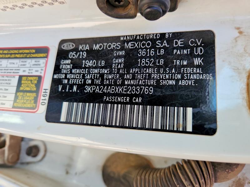 Продажа на аукционе авто 2019 Kia Rio, vin: 3KPA24ABXKE233769, номер лота: 55455186