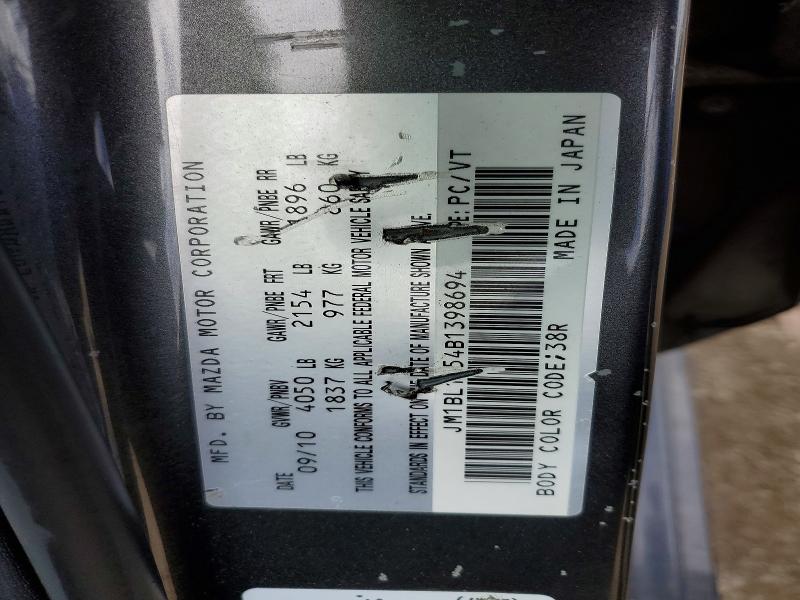 53724716 :رقم المزاد ، JM1BL1L54B1398694 vin ، 2011 Mazda 3 مزاد بيع