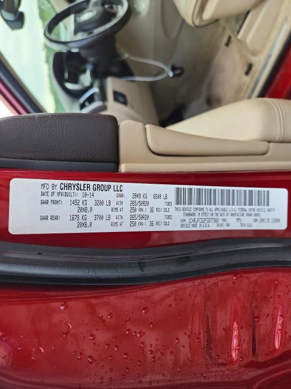 54993806 :رقم المزاد ، 1C4RJFCG2FC677302 vin ، 2015 Jeep Grand Cherokee مزاد بيع