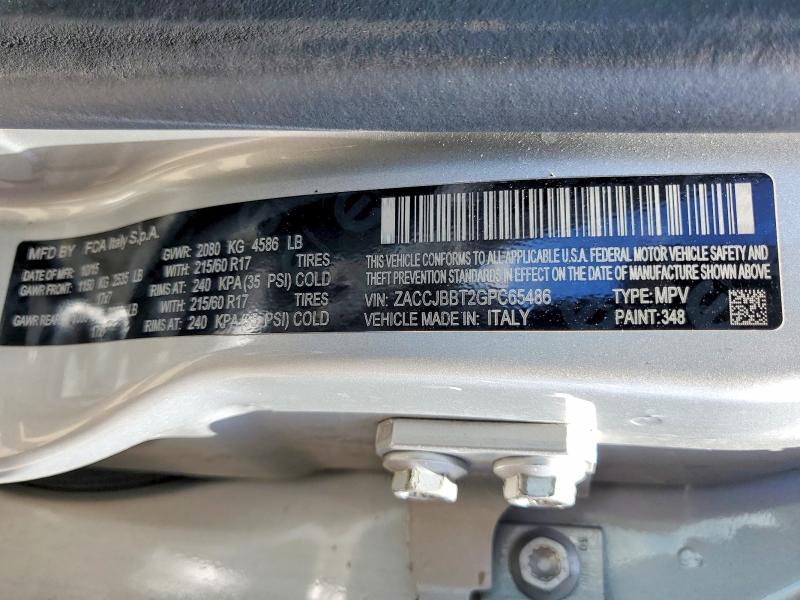 54556406 :رقم المزاد ، ZACCJBBT2GPC65486 vin ، 2016 Jeep Renegade مزاد بيع