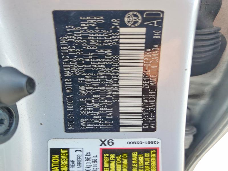 Продаж на аукціоні авто 2014 Toyota Corolla, vin: 2T1BURHEXEC024028, номер лоту: 54632486