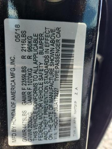 Продаж на аукціоні авто 2018 Honda Accord, vin: 1HGCV1F39JA173227, номер лоту: 54392366