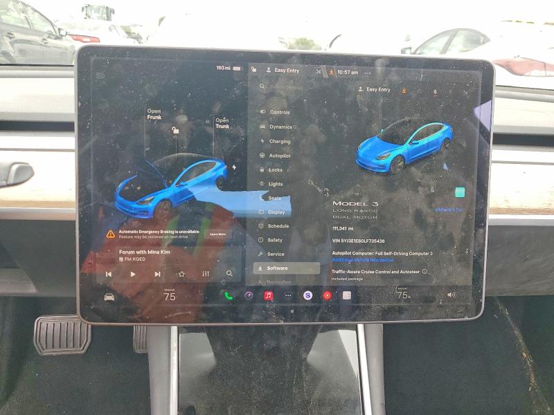 Продажа на аукционе авто 2020 Tesla Model 3, vin: 5YJ3E1EB0LF735436, номер лота: 54655906