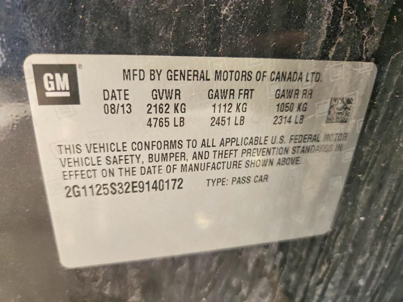 Auction sale of the 2014 Chevrolet Impala, vin: 2G1125S32E9140172, lot number: 52743776