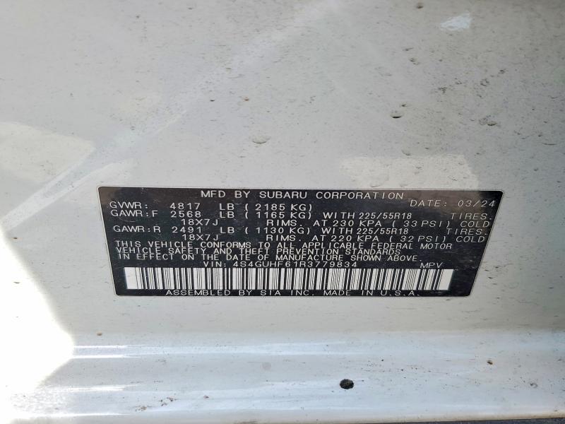 Продаж на аукціоні авто 2024 Subaru Crosstrek, vin: 4S4GUHF61R3779834, номер лоту: 53839916
