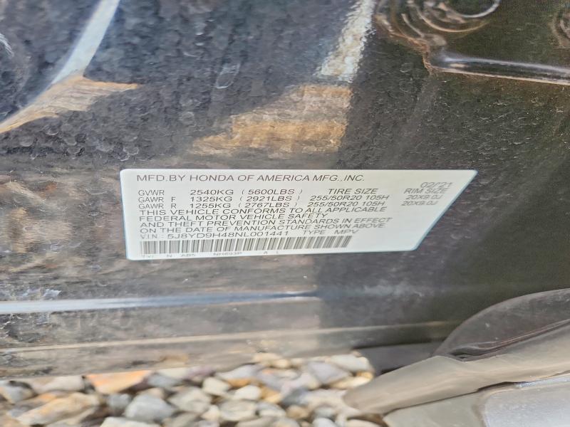 Продажа на аукционе авто 2022 Acura Mdx, vin: 5J8YD9H48NL001441, номер лота: 53447806
