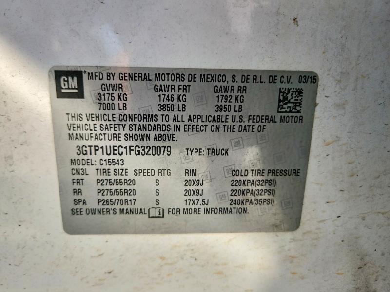 Продаж на аукціоні авто 2015 Gmc Sierra, vin: 3GTP1UEC1FG320079, номер лоту: 51915266