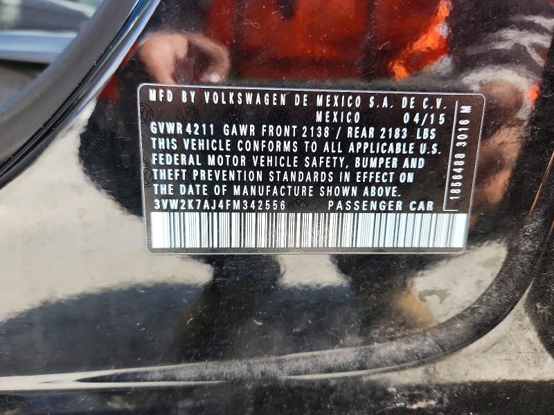 Aukcja sprzedaży 2015 Volkswagen Jetta, vin: 3VW2K7AJ4FM342556, numer aukcji: 52706696