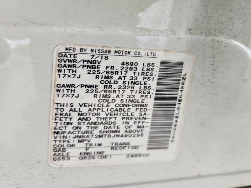 Продажа на аукционе авто 2018 Nissan Rogue, vin: JN8AT2MT8JW490296, номер лота: 53242206