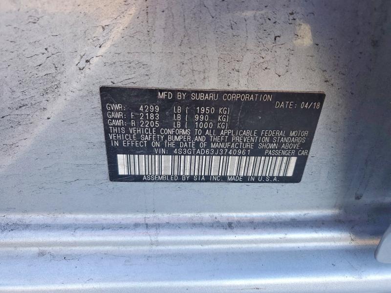 Aukcja sprzedaży 2018 Subaru Impreza, vin: 4S3GTAD63J3740961, numer aukcji: 53089886