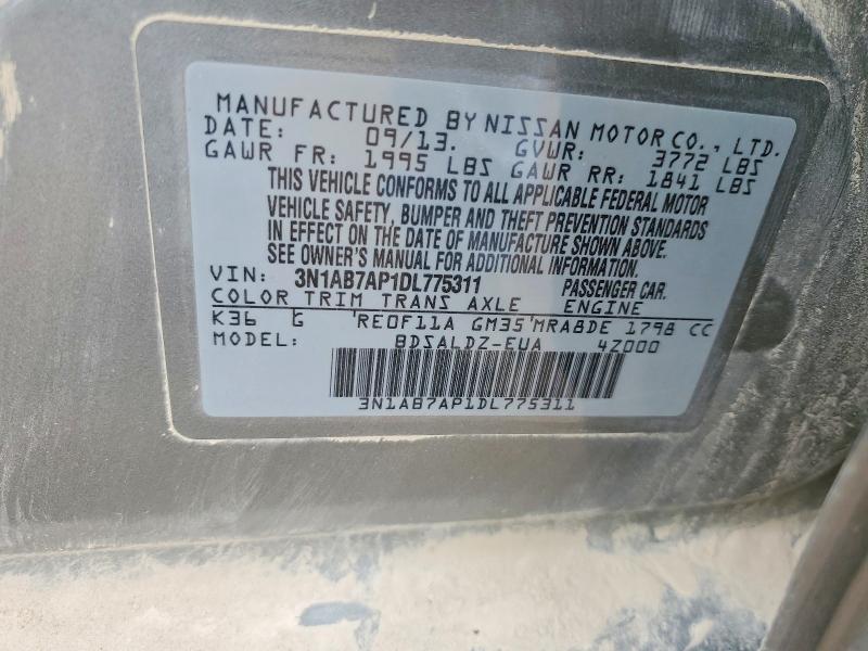 Продажа на аукционе авто 2013 Nissan Sentra, vin: 3N1AB7AP1DL775311, номер лота: 53625346