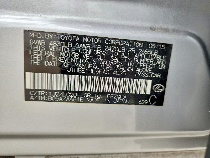 Aukcja sprzedaży 2015 Lexus Gs, vin: JTHBE1BL6FA014025, numer aukcji: 55500576