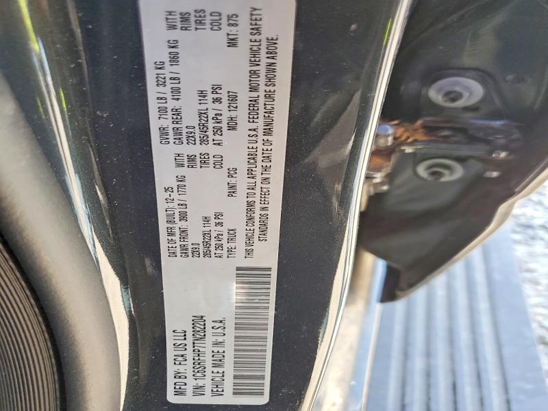 Aukcja sprzedaży 2026 Ram 1500, vin: 1C6SRFHP7TN282204, numer aukcji: 54538056