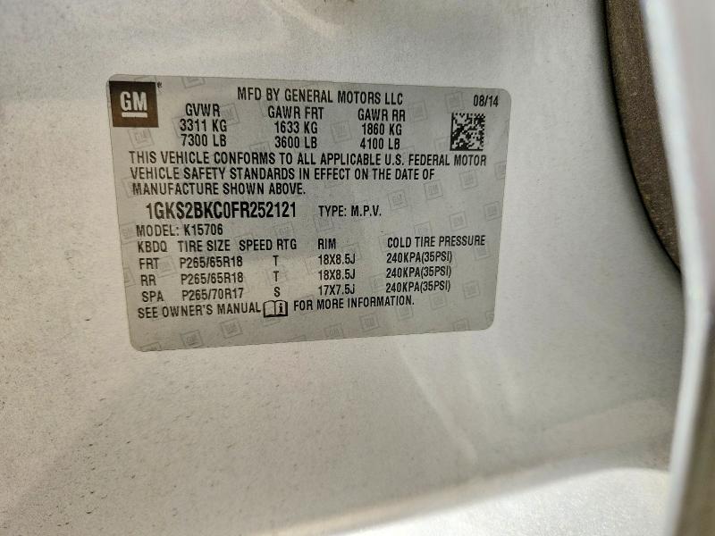 Продажа на аукционе авто 2015 Gmc Yukon, vin: 1GKS2BKC0FR252121, номер лота: 55502466
