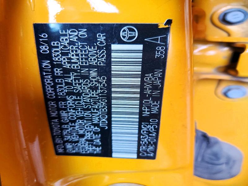 55608236 :رقم المزاد ، JTDKDTB39G1137545 vin ، 2016 Toyota Prius مزاد بيع