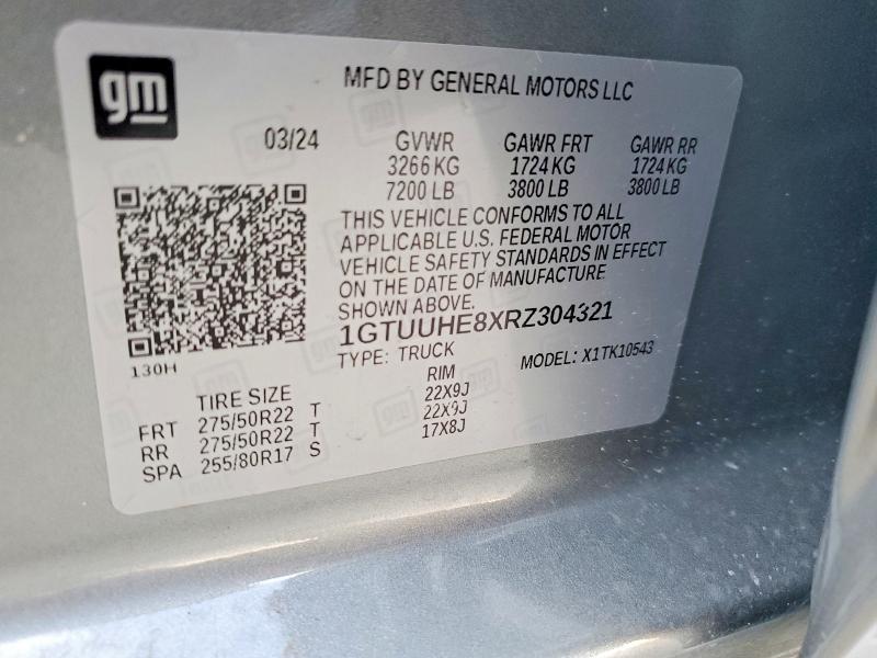 Aukcja sprzedaży 2024 Gmc Sierra, vin: 1GTUUHE8XRZ304321, numer aukcji: 52307996