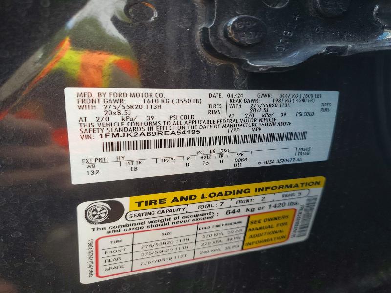 Продаж на аукціоні авто 2024 Ford Expedition, vin: 1FMJK2A89REA54195, номер лоту: 55101376