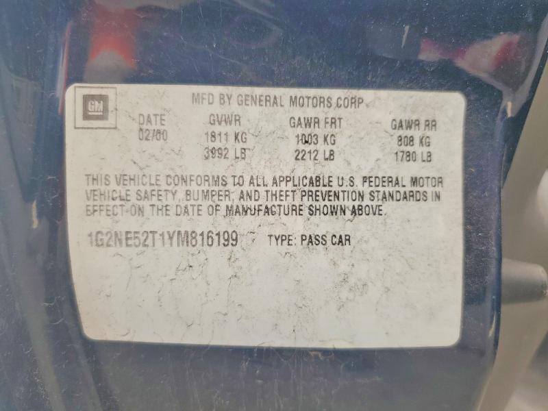 Продаж на аукціоні авто 2000 Pontiac Grand Am, vin: 1G2NE52T1YM816199, номер лоту: 52648366