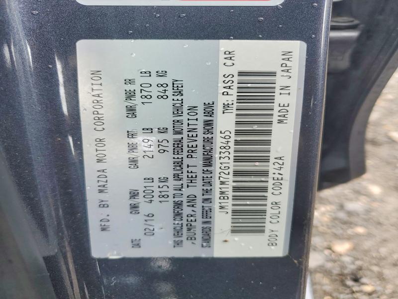 52614916 :رقم المزاد ، JM1BM1M72G1338465 vin ، 2016 Mazda 3 مزاد بيع