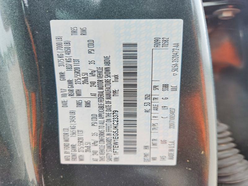 54295206 :رقم المزاد ، 1FTEW1EG5JKC23379 vin ، 2018 Ford F150 مزاد بيع
