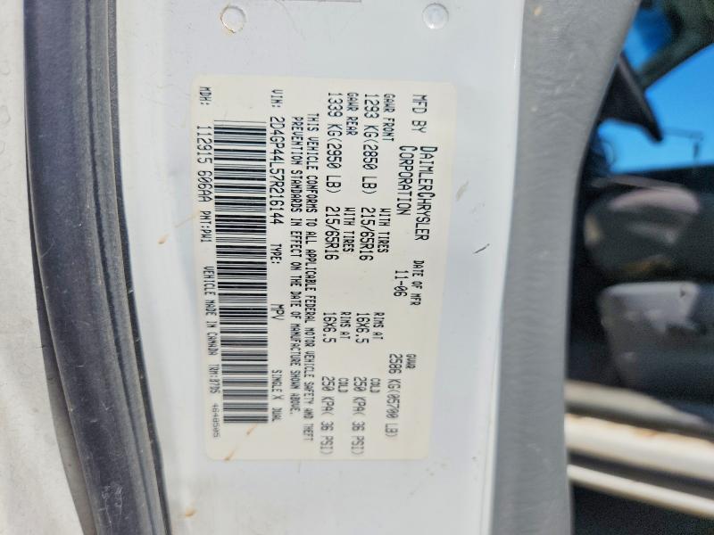 2007 Dodge Grand Caravan მანქანა იყიდება აუქციონზე, vin: 2D4GP44L57R216144, აუქციონის ნომერი: 52067776