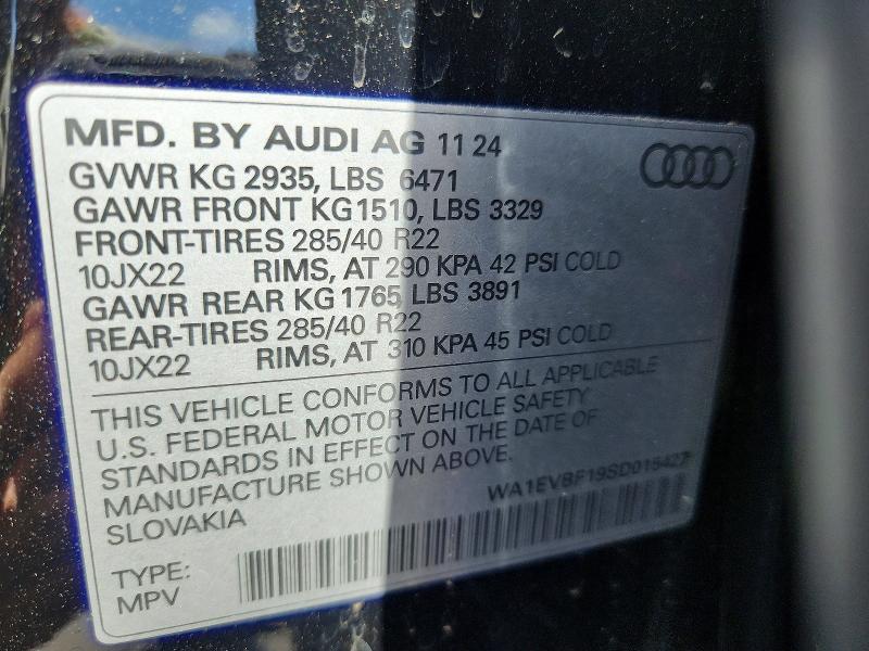 Продаж на аукціоні авто 2025 Audi Q8, vin: WA1EVBF19SD015427, номер лоту: 54722756