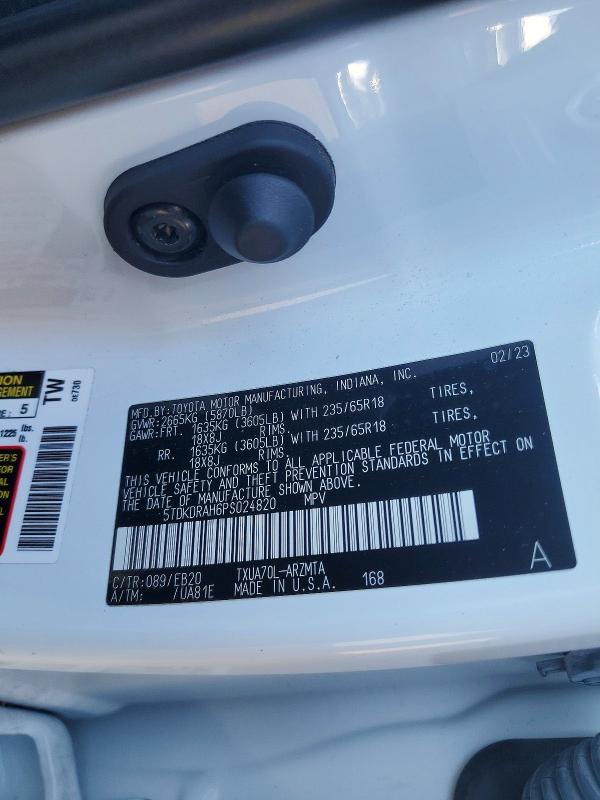 Продажа на аукционе авто 2023 Toyota Highlander, vin: 5TDKDRAH6PS024820, номер лота: 52270936