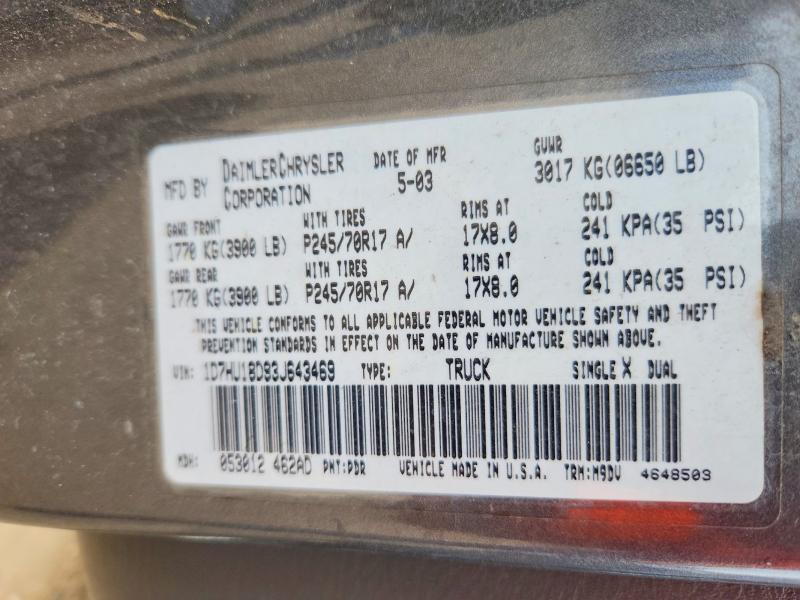 Продажа на аукционе авто 2003 Dodge Ram 1500, vin: 1D7HU18D93J643469, номер лота: 53406896
