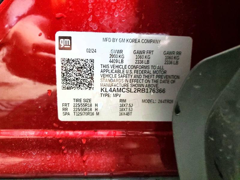 53259196 :رقم المزاد ، KL4AMCSL2RB176366 vin ، 2024 Buick Encore Gx مزاد بيع