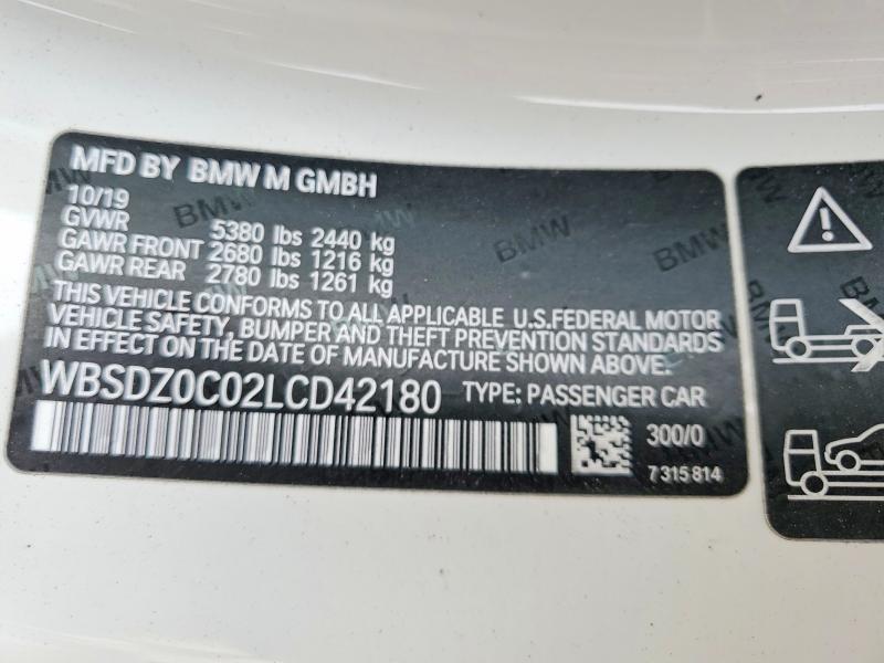 Aukcja sprzedaży 2020 Bmw M8, vin: WBSDZ0C02LCD42180, numer aukcji: 52425846