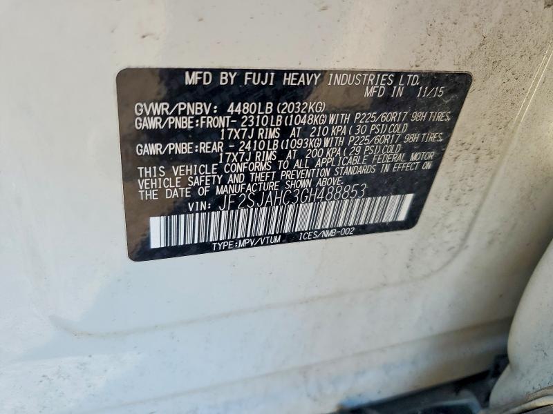 Продажа на аукционе авто 2016 Subaru Forester, vin: JF2SJAHC3GH488853, номер лота: 52861706