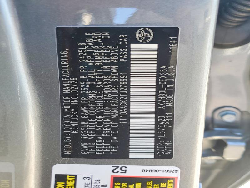 Продажа на аукционе авто 2026 Toyota Camry, vin: 4T1DAACK2TU276691, номер лота: 52497306