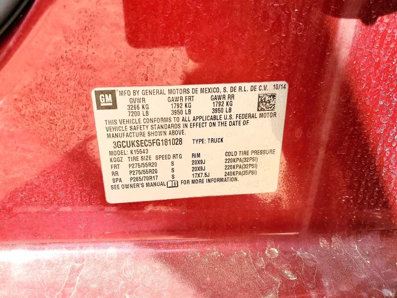 Продажа на аукционе авто 2015 Chevrolet Silverado, vin: 3GCUKSEC5FG181028, номер лота: 52781536